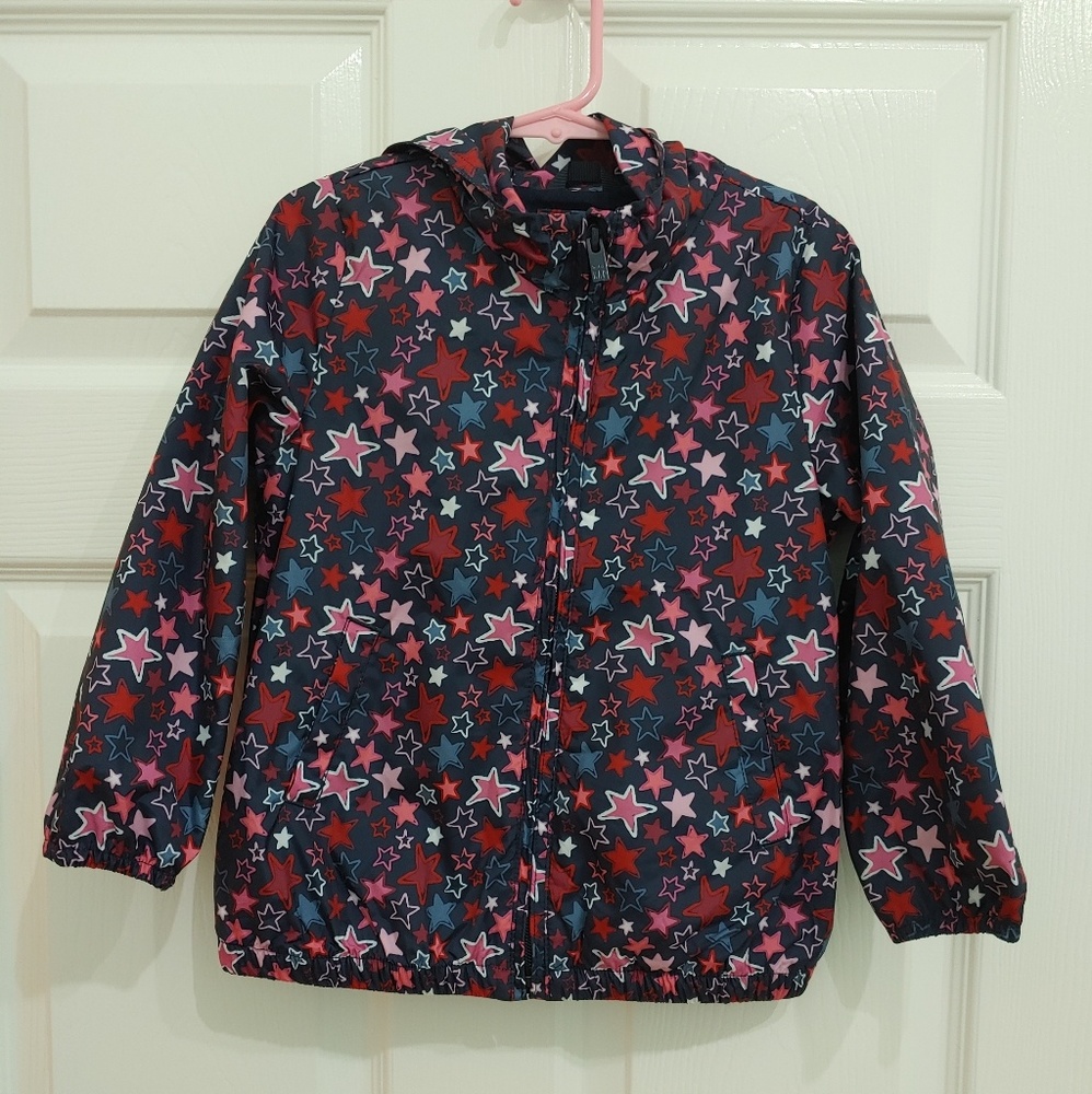 Very gently used girls hooded rain jacket